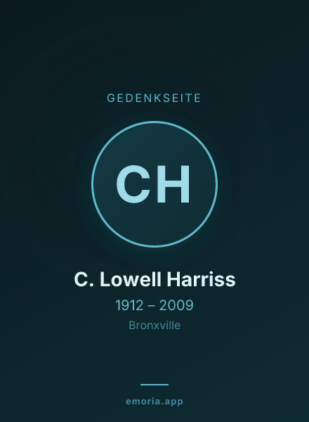 Gedenkportrait von C. Lowell Harriss