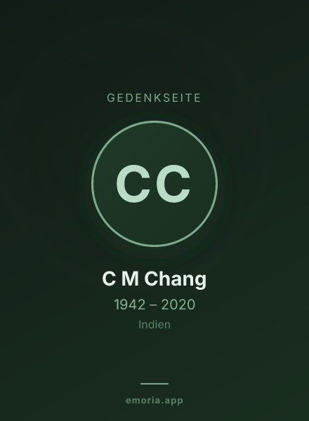 Gedenkportrait von C M Chang