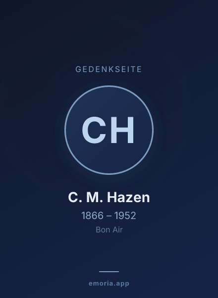 Gedenkportrait von C. M. Hazen