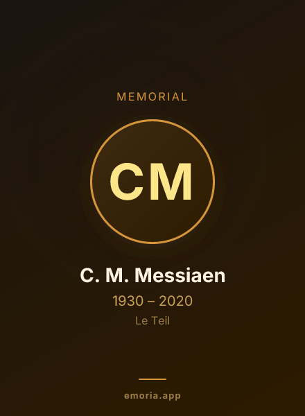 Memorial portrait of C. M. Messiaen