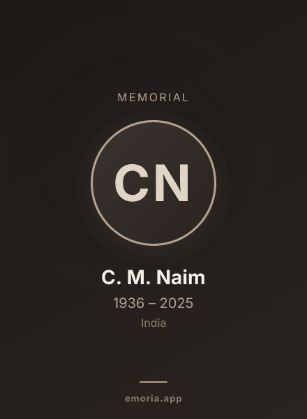 Memorial portrait of C. M. Naim