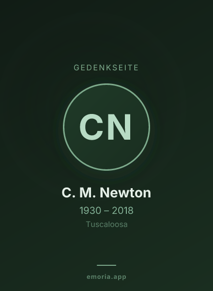 Gedenkportrait von C. M. Newton