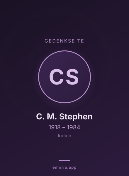 Gedenkportrait von C. M. Stephen