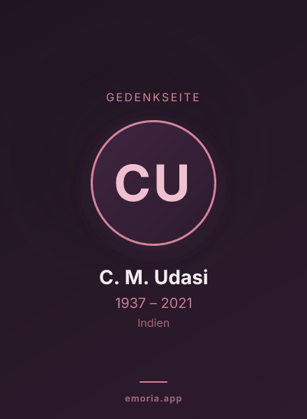 Gedenkportrait von C. M. Udasi