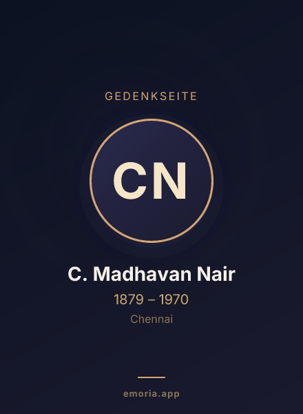 Gedenkportrait von C. Madhavan Nair