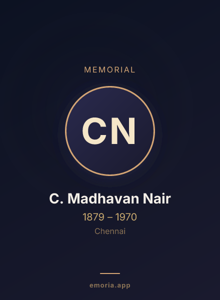 Memorial portrait of C. Madhavan Nair