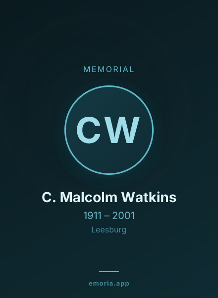 Memorial portrait of C. Malcolm Watkins