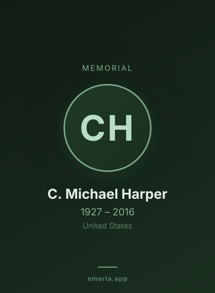 Memorial portrait of C. Michael Harper