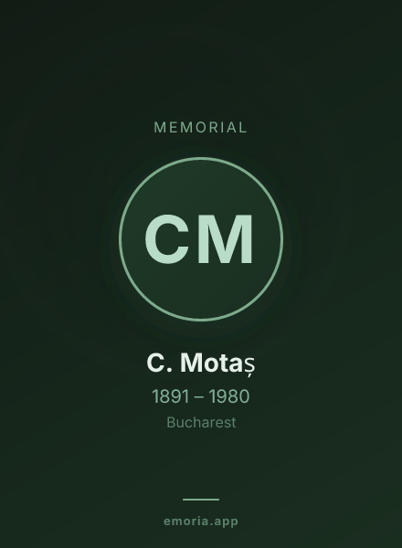 Memorial portrait of C.  Motaș