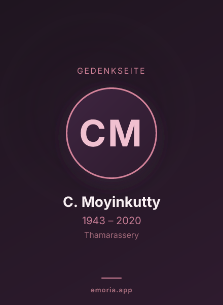 Gedenkportrait von C. Moyinkutty