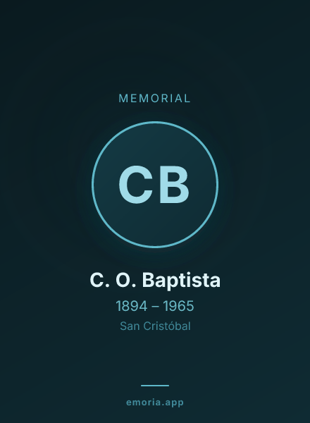 Memorial portrait of C. O. Baptista