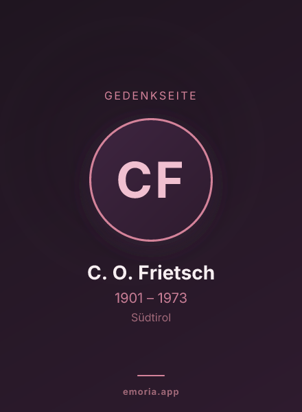 Gedenkportrait von C. O. Frietsch