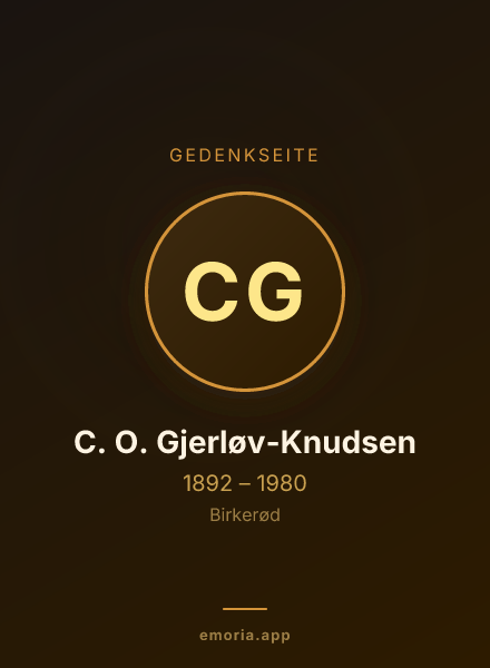 Gedenkportrait von C. O. Gjerløv-Knudsen