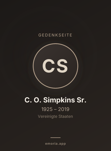 Gedenkportrait von C. O. Simpkins Sr.