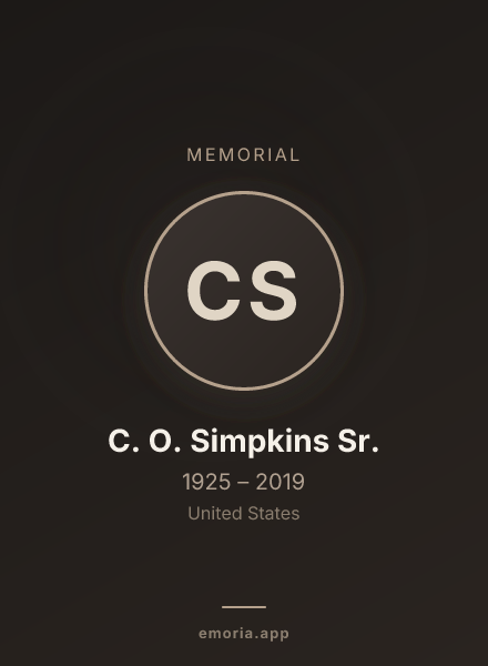Memorial portrait of C. O. Simpkins Sr.
