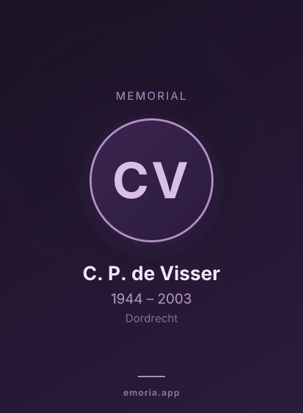 Memorial portrait of C. P. de Visser
