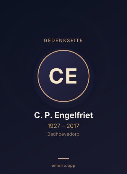 Gedenkportrait von C. P. Engelfriet
