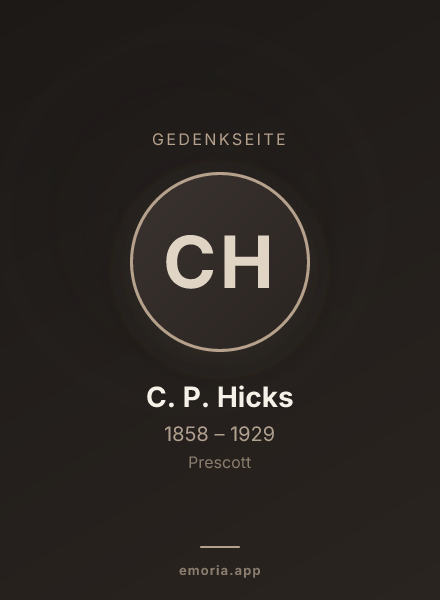 Gedenkportrait von C. P. Hicks