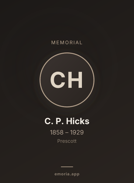 Memorial portrait of C. P. Hicks