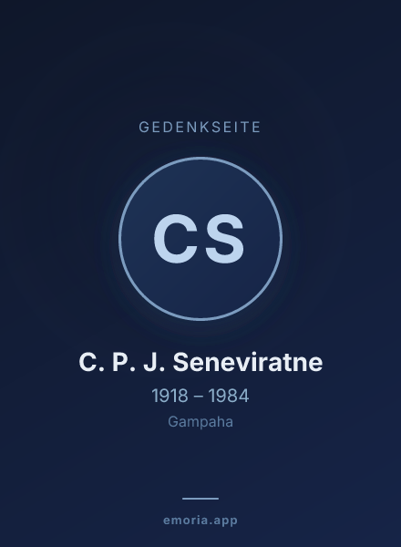 Gedenkportrait von C. P. J. Seneviratne
