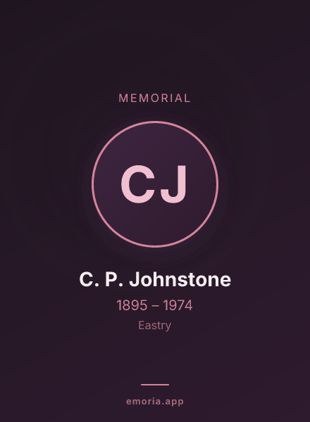 Memorial portrait of C. P. Johnstone