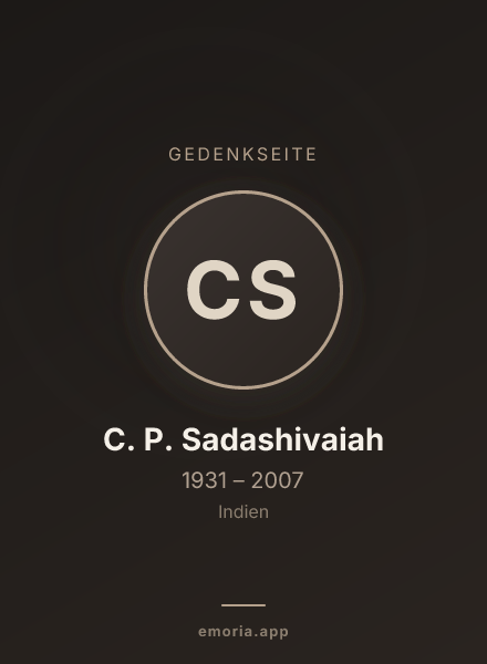 Gedenkportrait von C. P. Sadashivaiah
