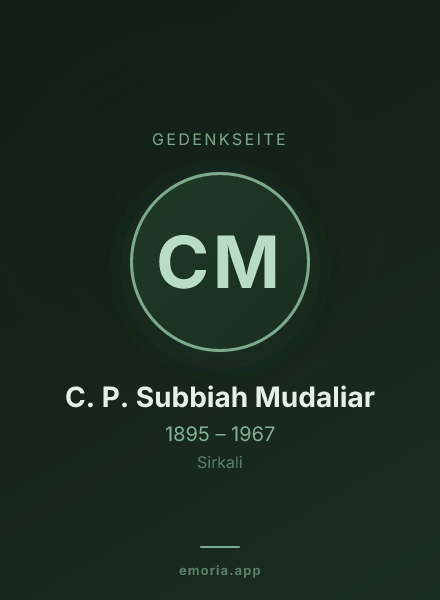 Gedenkportrait von C. P. Subbiah Mudaliar
