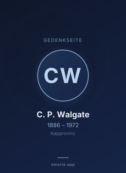 Gedenkportrait von C. P. Walgate