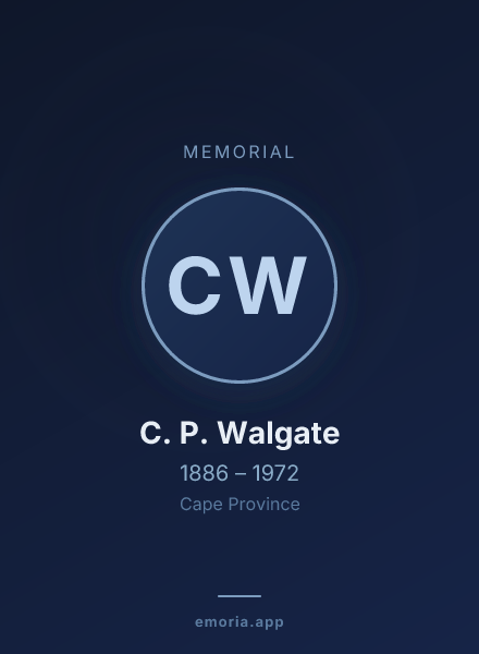 Memorial portrait of C. P. Walgate