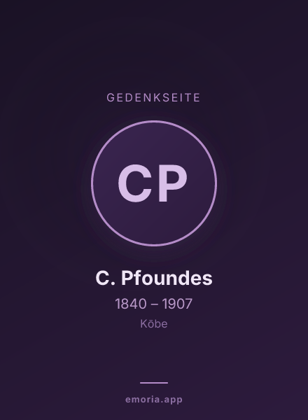 Gedenkportrait von C. Pfoundes