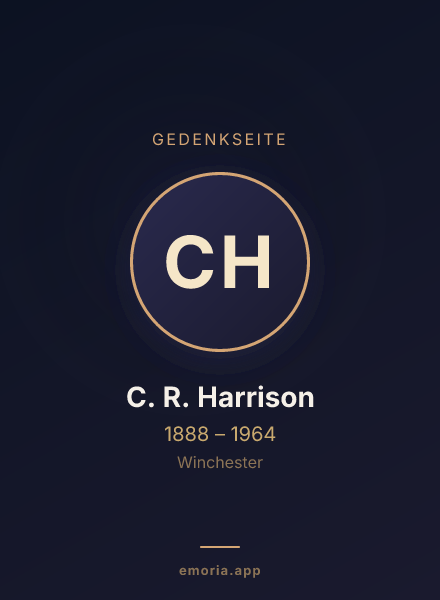 Gedenkportrait von C. R. Harrison