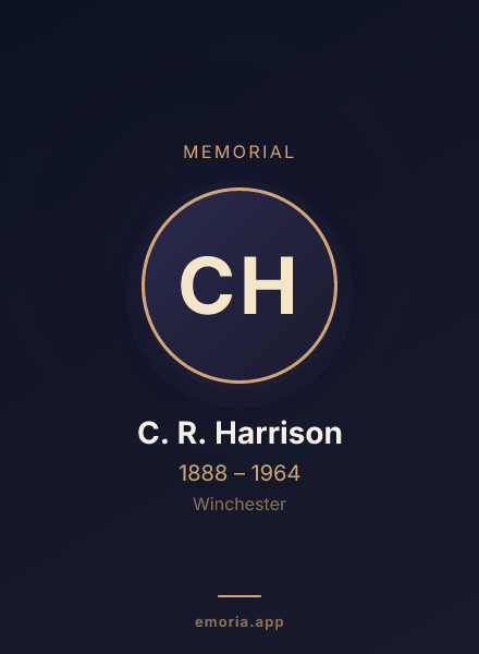 Memorial portrait of C. R. Harrison