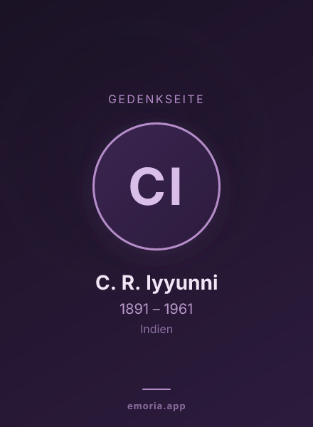 Gedenkportrait von C. R. Iyyunni