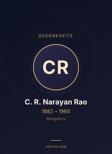 Gedenkportrait von C. R. Narayan Rao