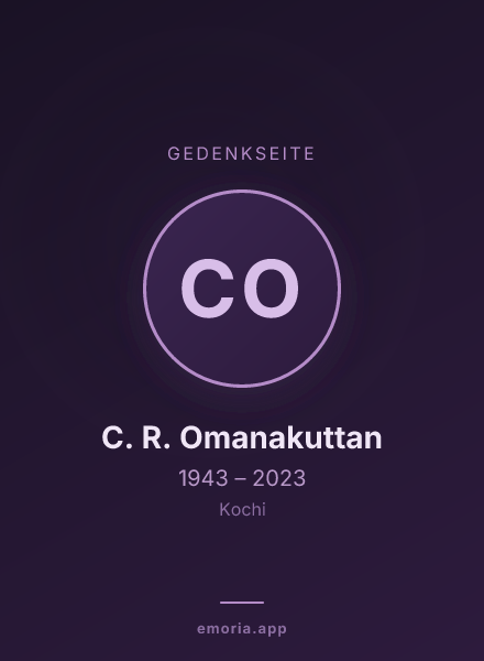 Gedenkportrait von C. R. Omanakuttan