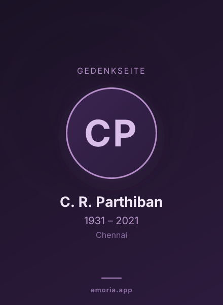 Gedenkportrait von C. R. Parthiban