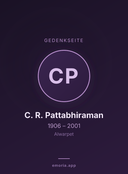 Gedenkportrait von C. R. Pattabhiraman