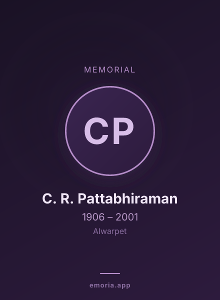Memorial portrait of C. R. Pattabhiraman
