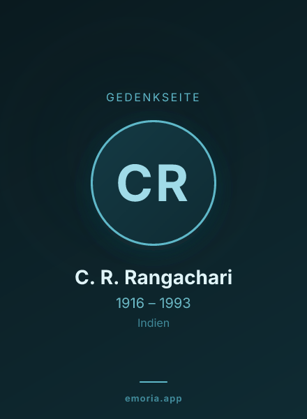 Gedenkportrait von C. R. Rangachari
