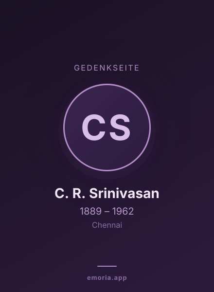 Gedenkportrait von C. R. Srinivasan