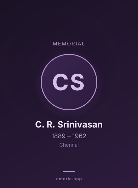 Memorial portrait of C. R. Srinivasan