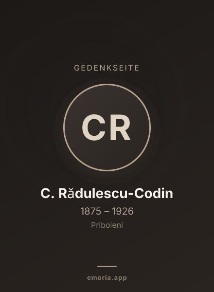 Gedenkportrait von C. Rădulescu-Codin