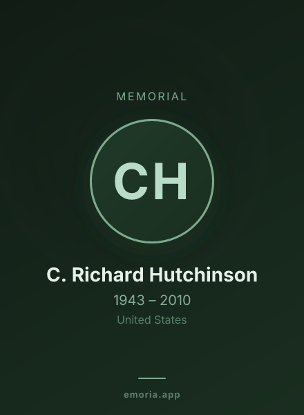 Memorial portrait of C. Richard Hutchinson
