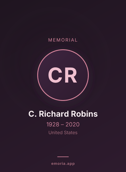 Memorial portrait of C. Richard Robins