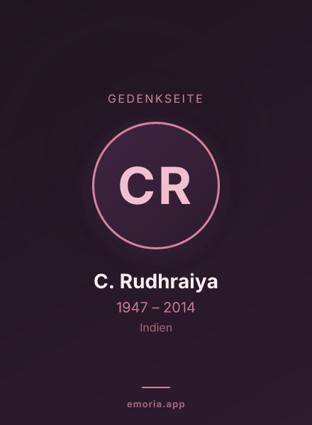 Gedenkportrait von C. Rudhraiya