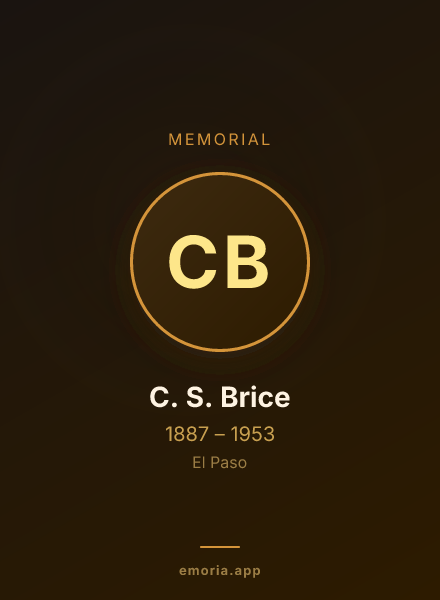 Memorial portrait of C. S. Brice