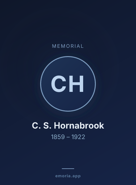 Memorial portrait of C. S. Hornabrook