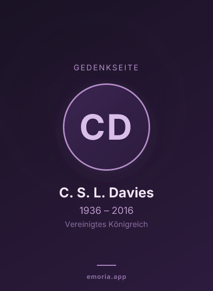 Gedenkportrait von C. S. L. Davies