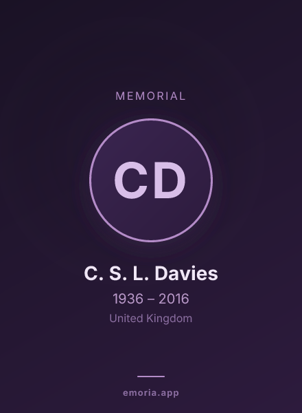 Memorial portrait of C. S. L. Davies