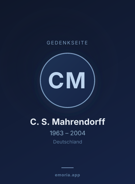 Gedenkportrait von C. S. Mahrendorff